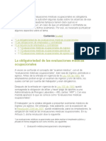 La Práctica de Las Evaluaciones Médicas Ocupacionales Es Obligatoria