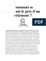 Comment Se Calcule Le Prix D'un Vetement