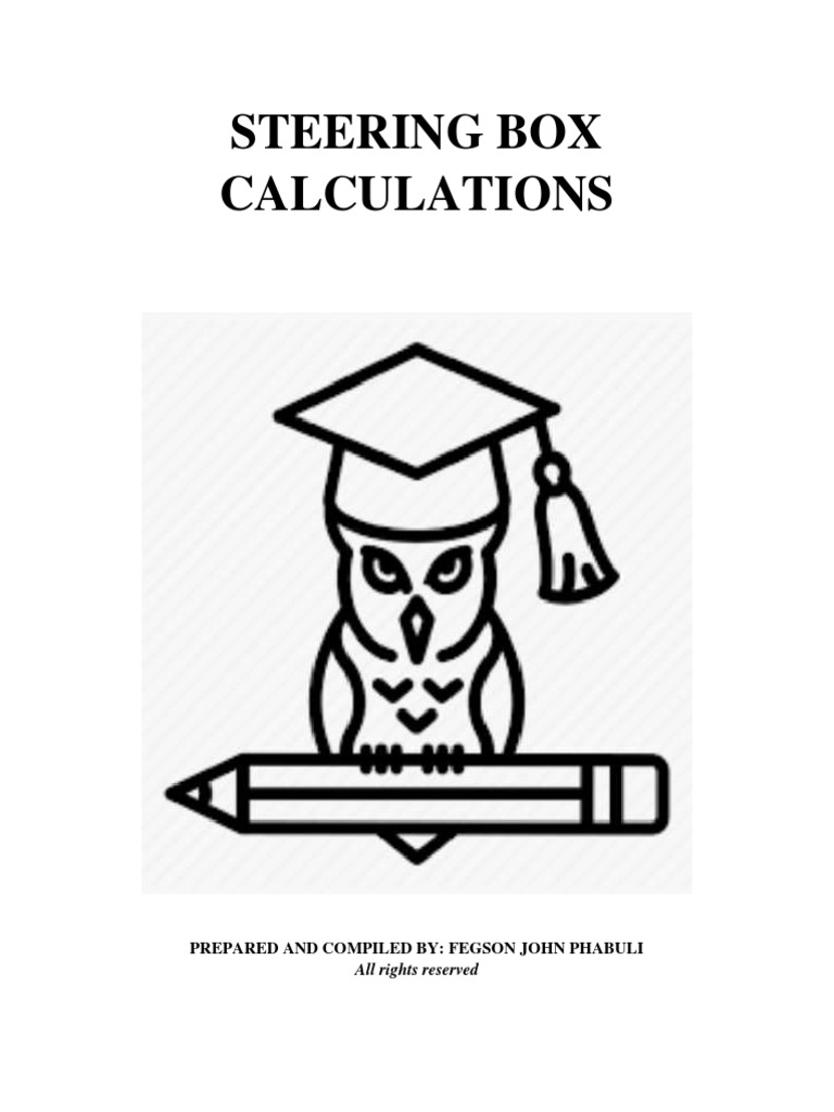 Steering Box Calculations PDF Torque Gear