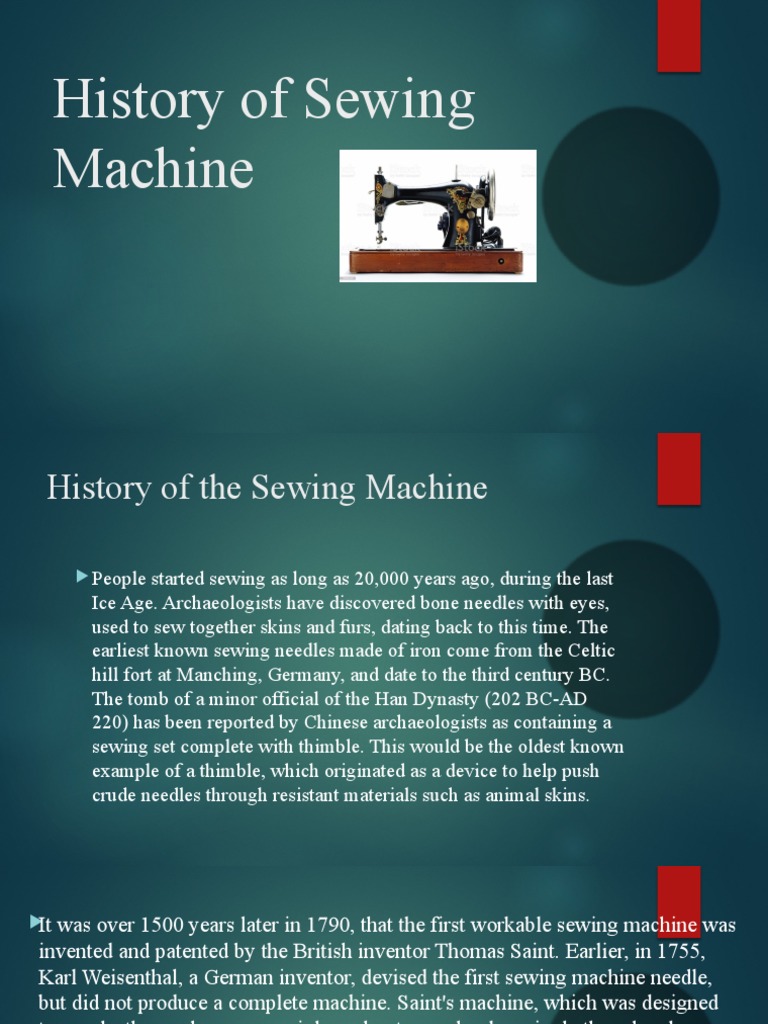 History of Sewing Machine PDF Sewing Machine Clothing