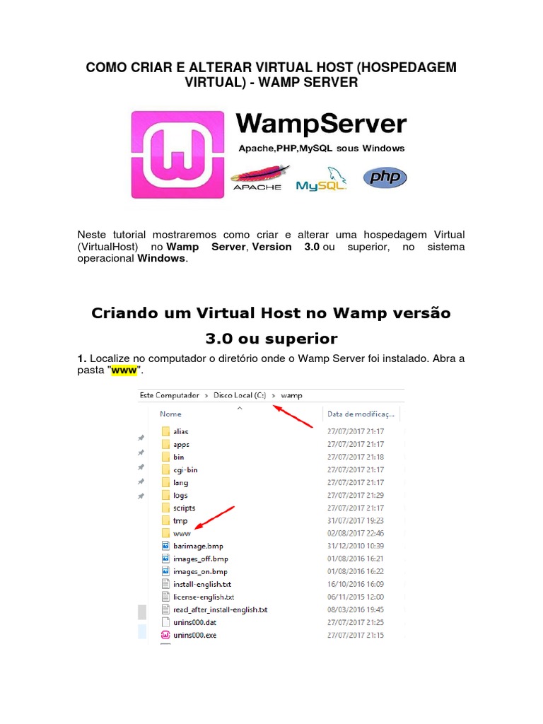 05 criando virtual host wamp pdf rede mundial de computadores