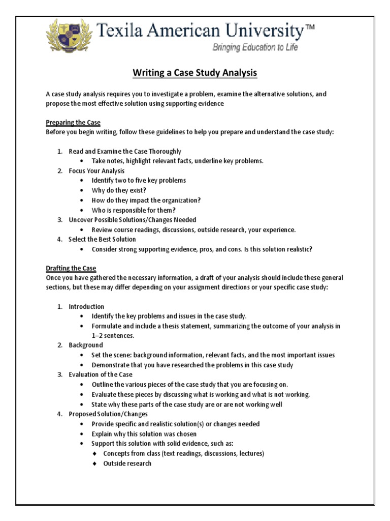 Case Study Analysis Guidelines | PDF | Thesis | Evidence