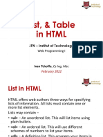 4 List and Table in HTML