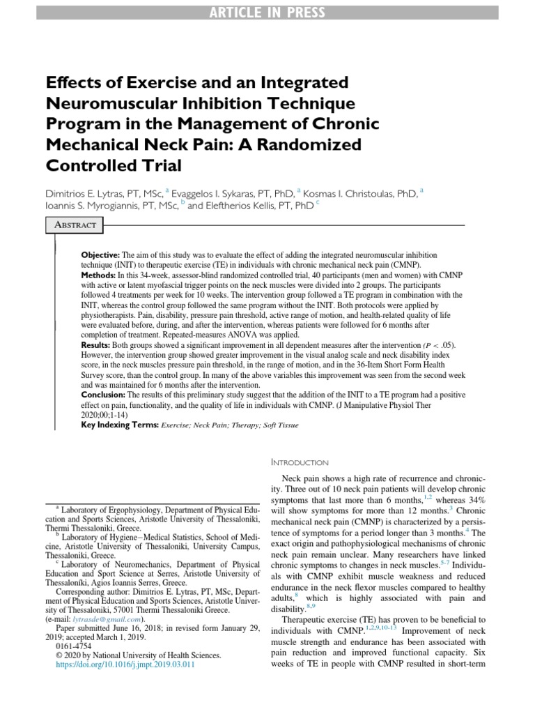 research papers on myofascial pain