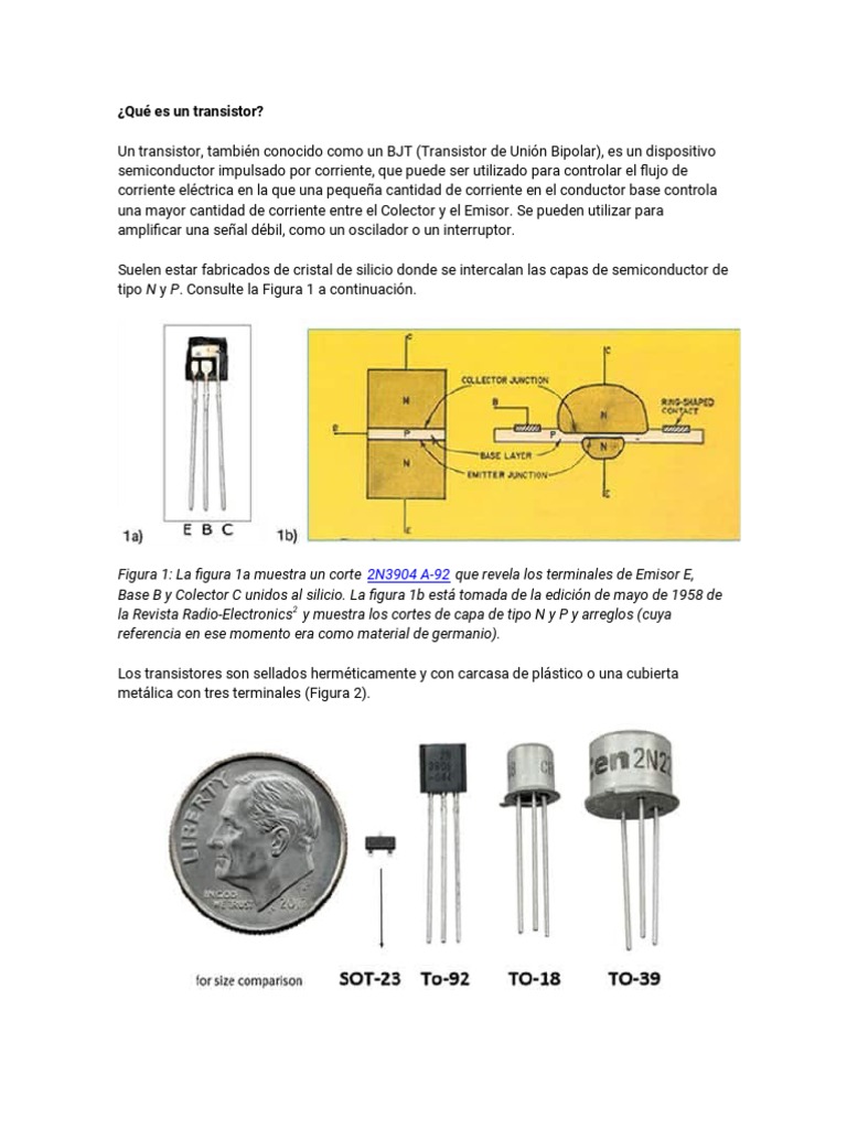 Introducción al transistor y su funcionamiento | PDF | Transistor ...