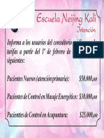 Aviso Tarifa Consulta