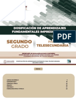 Dosificación aprendizajes 2° Telesecundaria