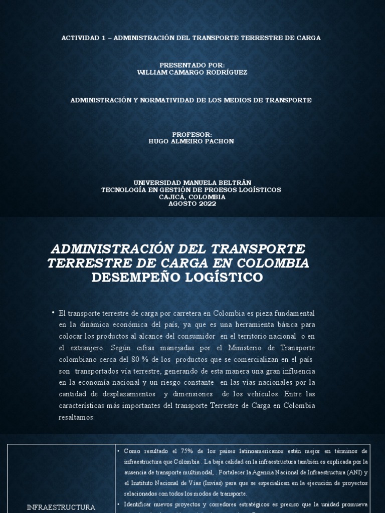 Transporte Terrestre de Carga en Colombia | PDF | Finanzas y dinero ...