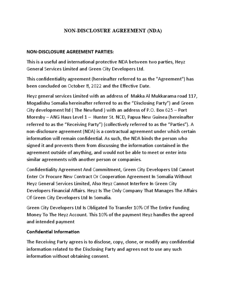 Image 1 for Non Disclosure Agreement Template For Research