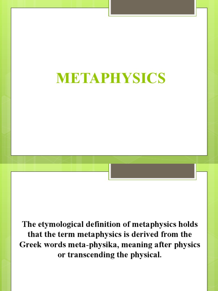 Metaphysics Lecture FinalVersion PDF