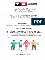 Clasificación Del Acto Jurídico-TAREA REALIZADA