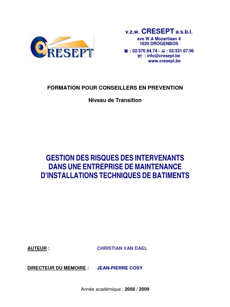 Formation en gestion des risques techniques | PDF | Informatique | Sécurité