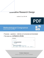 Qualitative Research Design Methodological Congruence