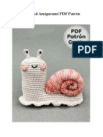 Patrón de caracol amigurumi gratis en PDF con instrucciones paso a paso