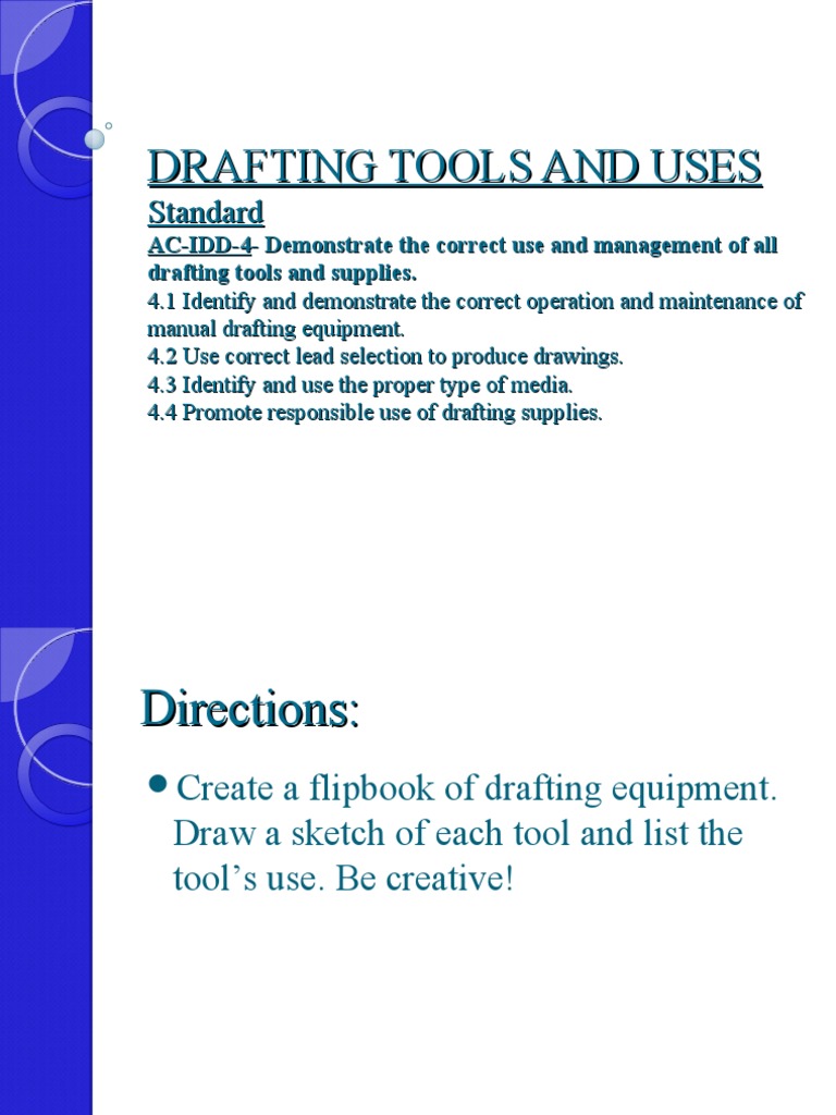 Definitions - Drafting Tools and Equipment | PDF | Technical Drawing ...
