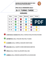 HORARIO B-11 TARDE