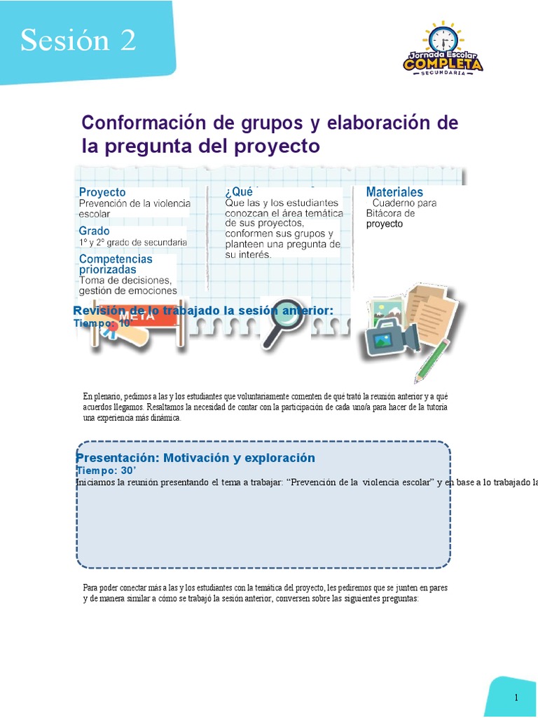 Prevención De Violencia Escolar Sesión 2 Pdf Violencia