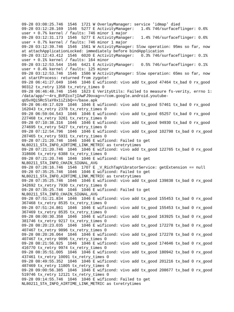 Analysis of wi fi performance metrics over time captured by wificond