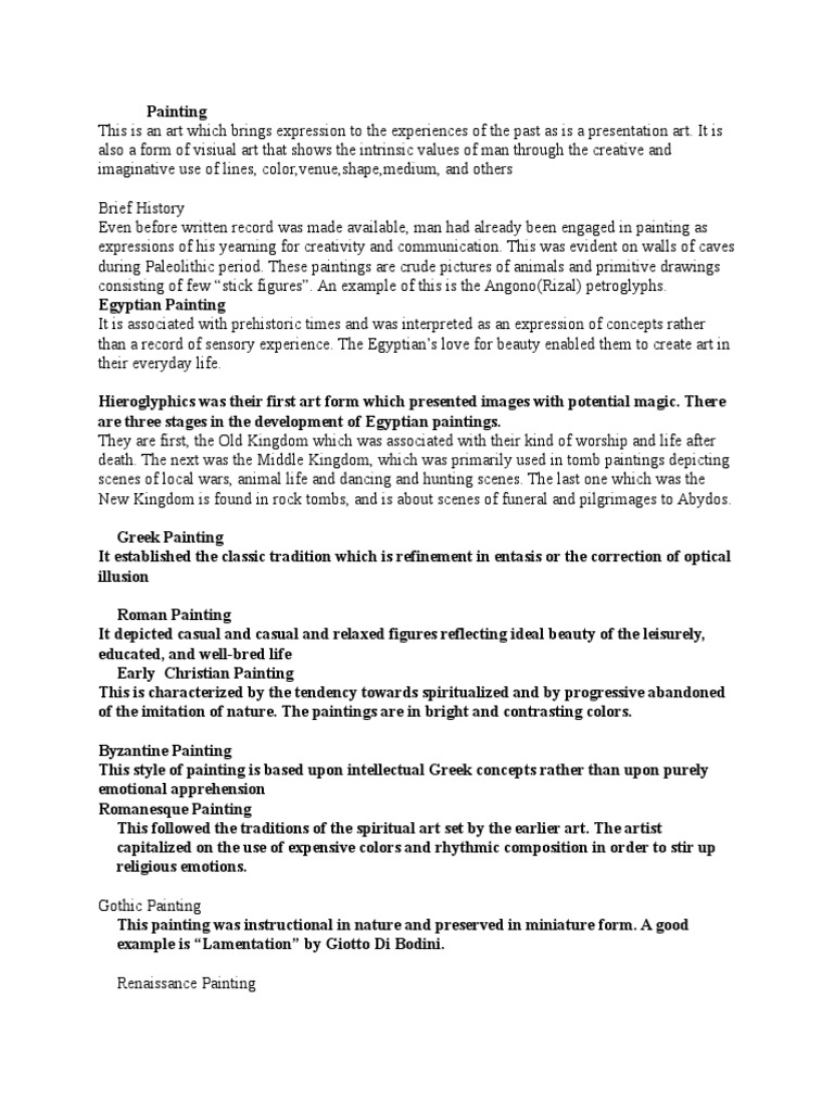 Arts and Humanities Reviwer PDF Sculpture Paintings