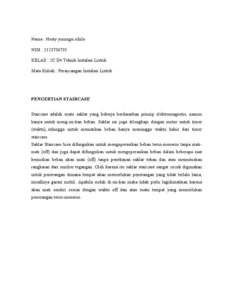 Pengertian dan Fungsi Saklar Staircase | PDF