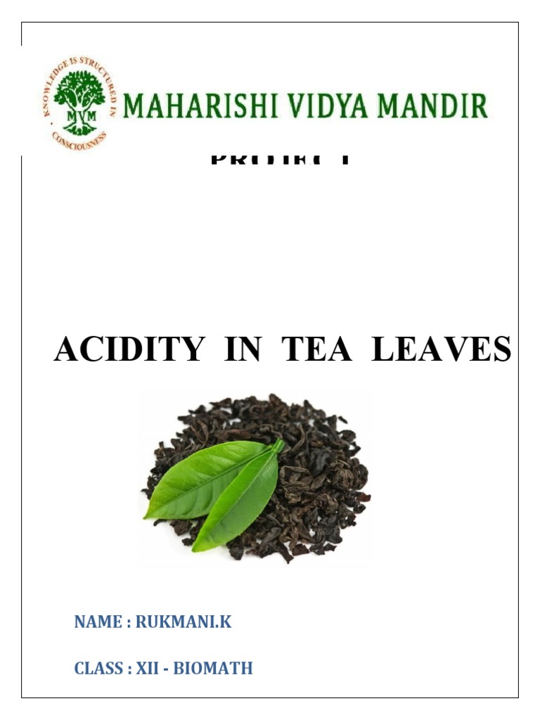 Acidity in Tea PDF Tea Chemical Compounds