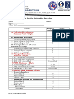 Score Sheet For Oustanding Supervisor