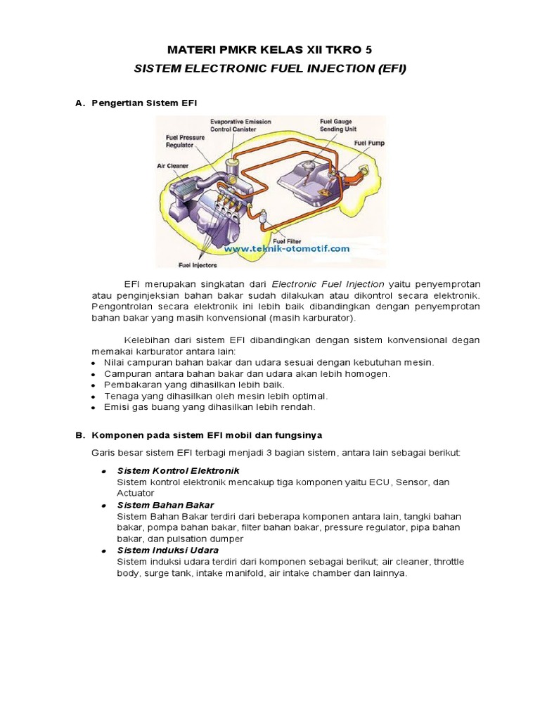 Pengertian Sistem EFI Dan Komponenennya | PDF