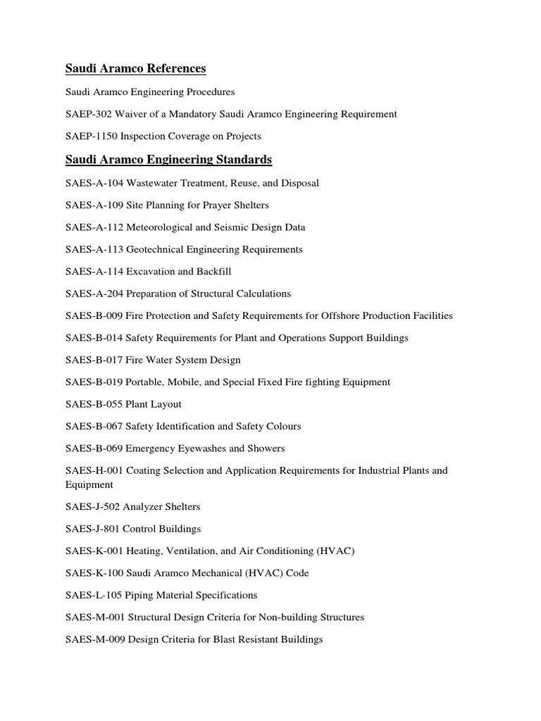 Saudi Aramco Engineering Standards Overview | PDF | Concrete | Precast ...