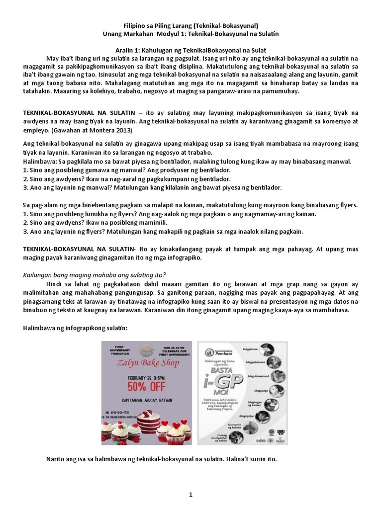 Filipino Sa Piling Larang | PDF