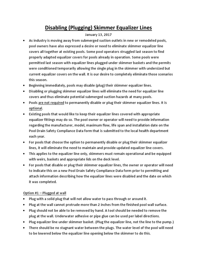 Guidance on disabling skimmer equalizer lines in public pools pdf pump