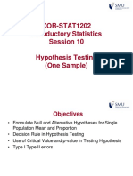 WK 10-Session 10 Notes-Hypothesis Testing (One Sample) - Upload-Updated