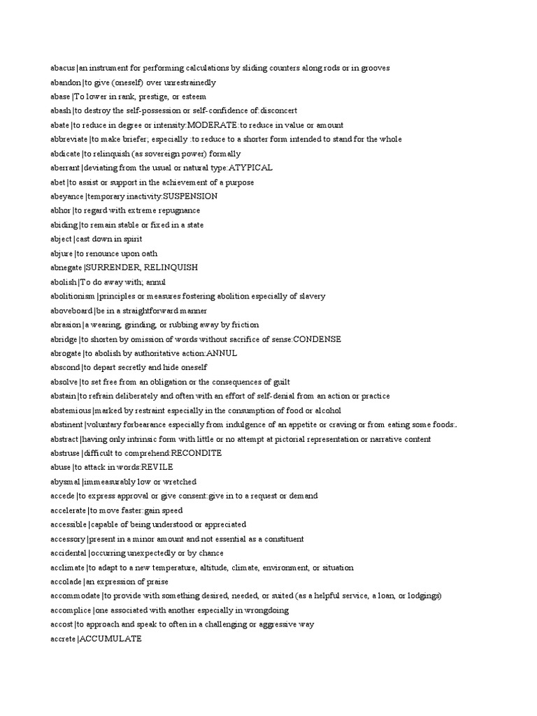 GRE Word List in WordHacker (3204) | PDF | Self-Improvement