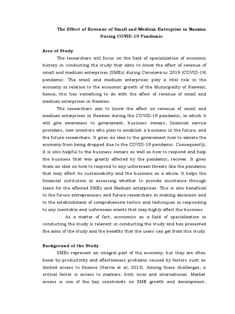 Revenue Impact on SMEs in Naawan During COVID-19 | PDF | Small And ...