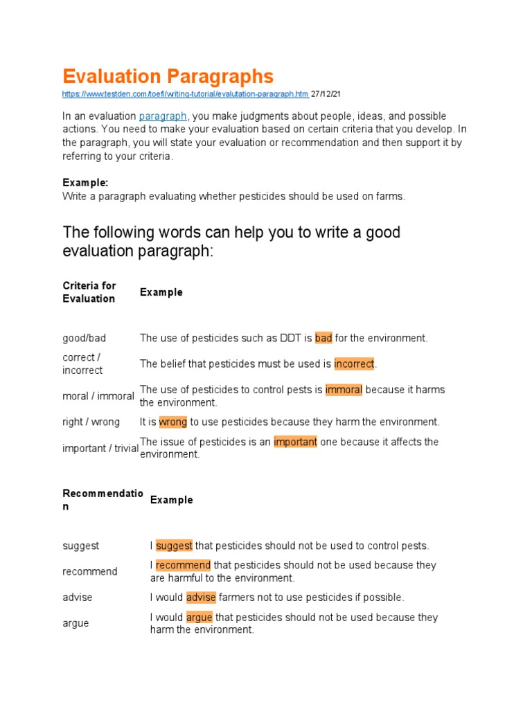 How To Write An Evaluation Essay PDF Essays Reason