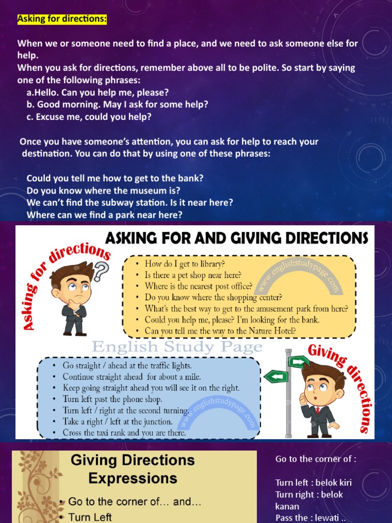 Asking for Directions in English | PDF