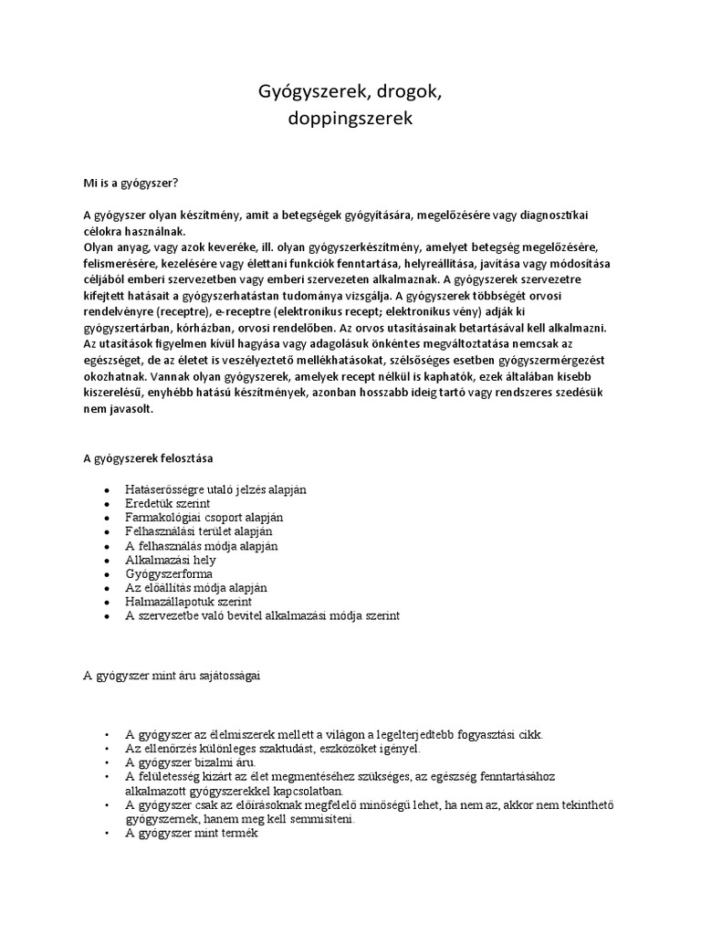 Gyógyszerek | PDF