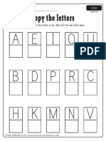 Copy The Letters Worksheets PDF