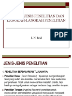 Jenis-jenis Penelitian Metodologi PenelitianS3 PDIL 2020