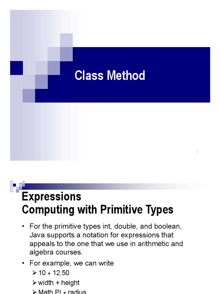 Java Class Method and Expressions Guide | PDF