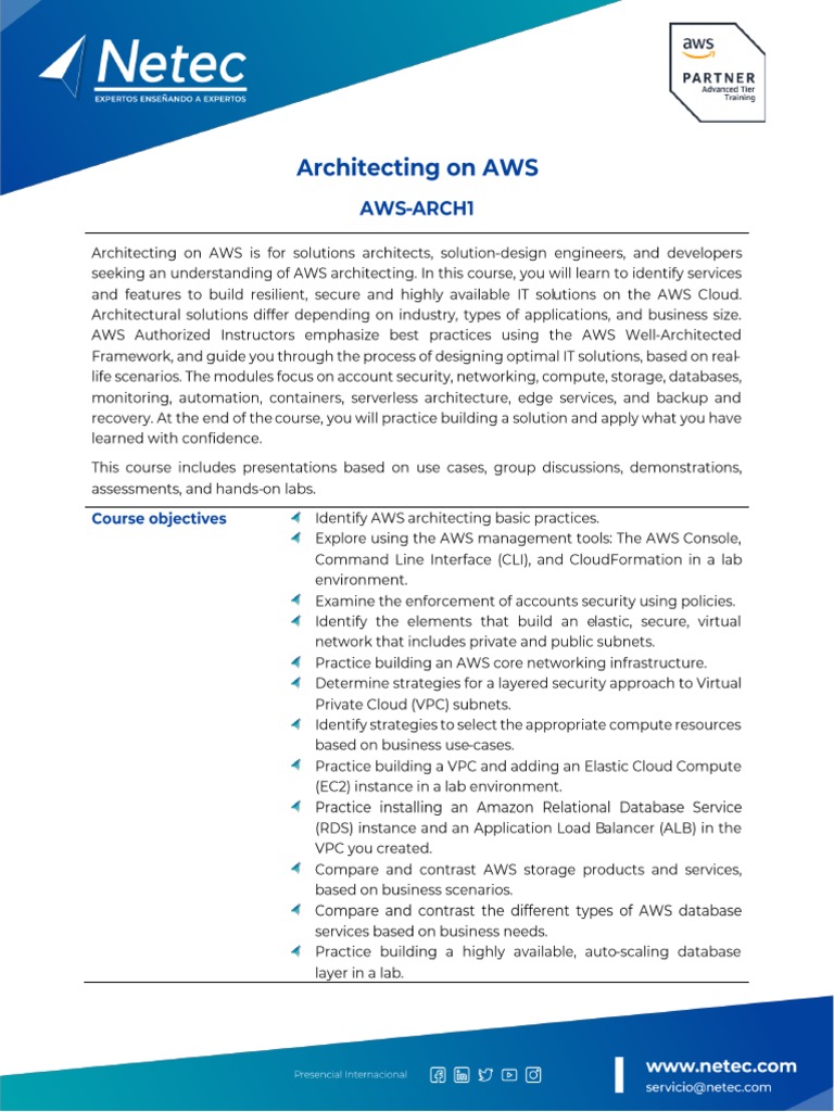 Aws arch1 architecting on aws pdf