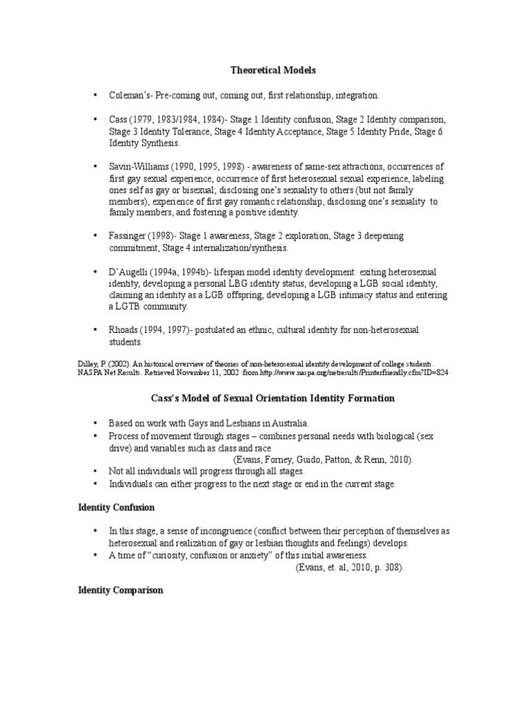 Cass Model of Sexual Identity Stages | PDF | Homosexuality | Sexuality