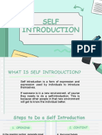 Speaking Self Introduction