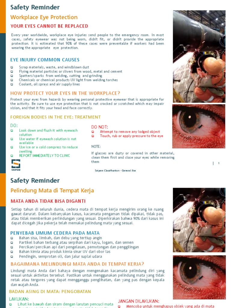 2022.10.04 Safety Moment - Workplace Eye Protection | PDF