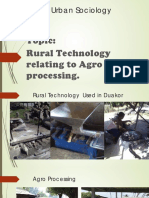 Rural Technology Relating To Agro Processing