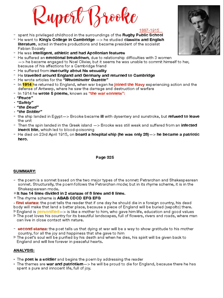 War Poets Pdf Pdf Poetry Sonnets