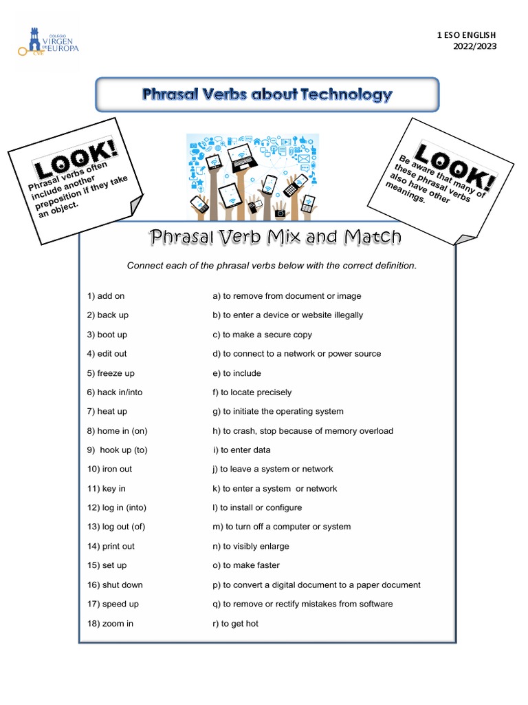 Phrasal Verbs Technology | PDF