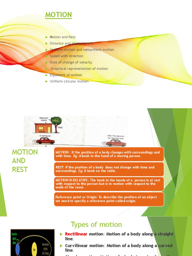Class 9 Motion Concepts PPT | PDF | Distance | Velocity