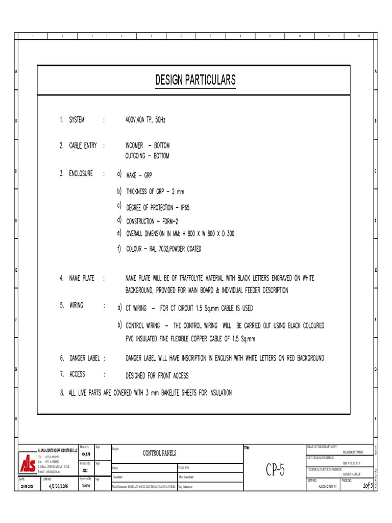 Control Panels Design Specifications | PDF