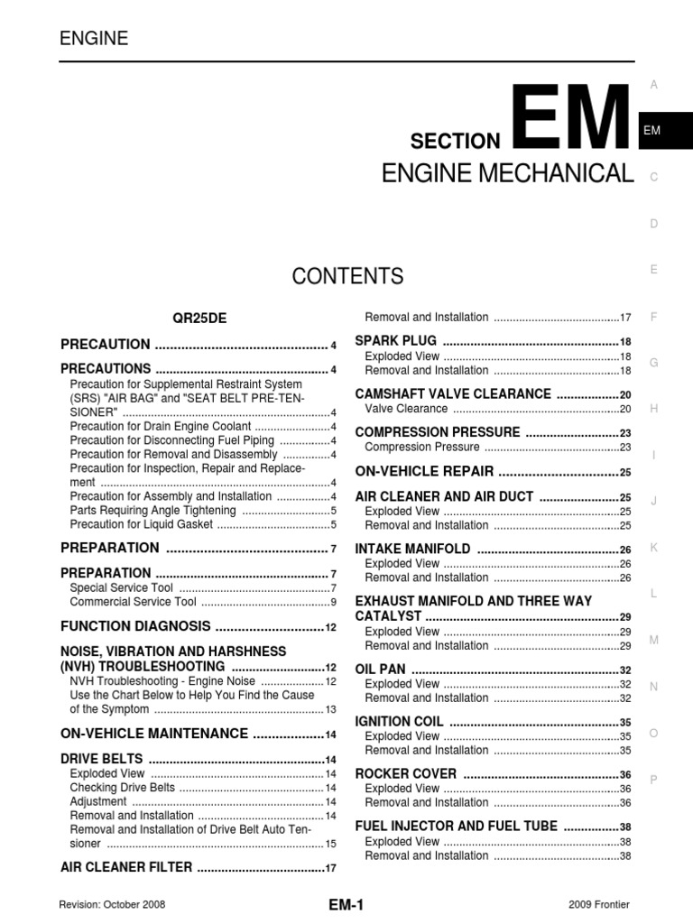 Motor Qr25de | PDF | Airbag | Screw