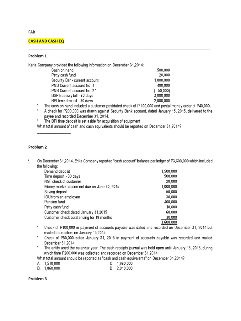 Cash and Cash Equivalents Analysis | PDF | Cheque | Banks